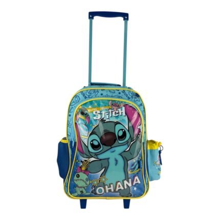 MOCHILA CON RUEDA STITCH AZUL (G)
