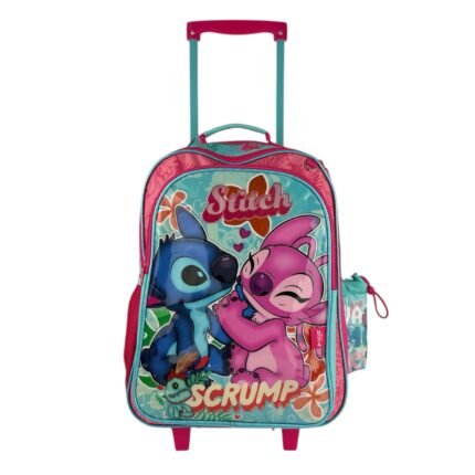 MOCHILA CON RUEDA STITCH ROSA (G)