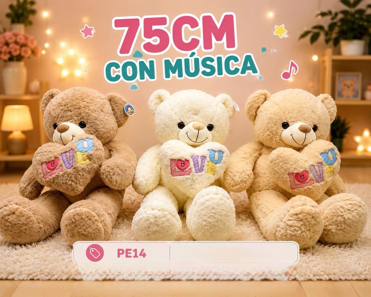 fe562c97-e66f-4fc6-b12e-943f4a96c450 PELUCHE OSO C/ CORAZÓN - Imagen 1