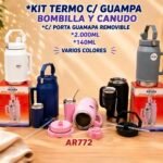 SET TERMO 2LTS + GUAMPA 140ML (NEGRO)